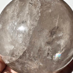 Smoky Quartz Sphere with rainbow inclusions 4"