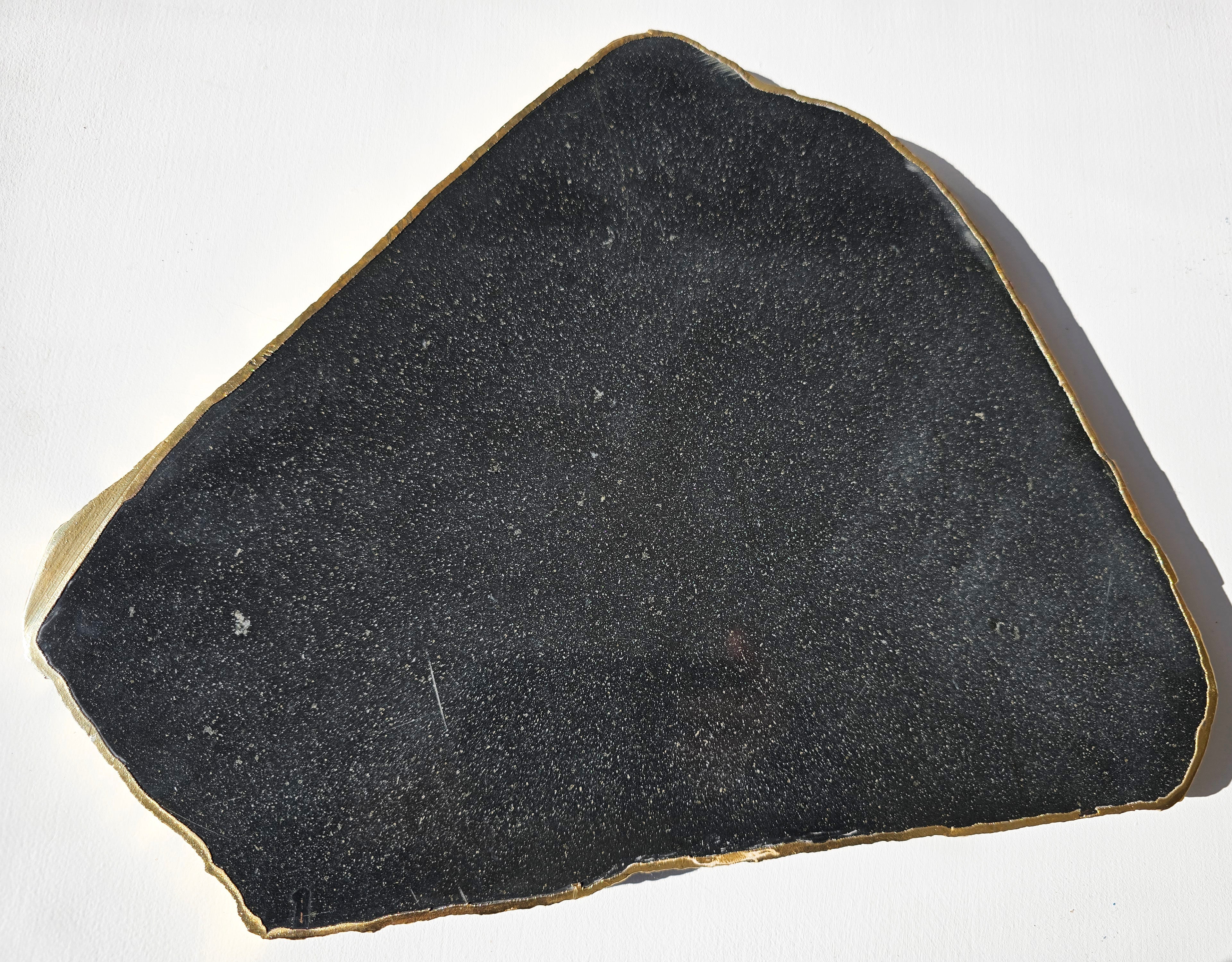 Black Agate platter with gold-plated edge SALE!!