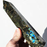 Labradorite Tower with rainbow inclusion