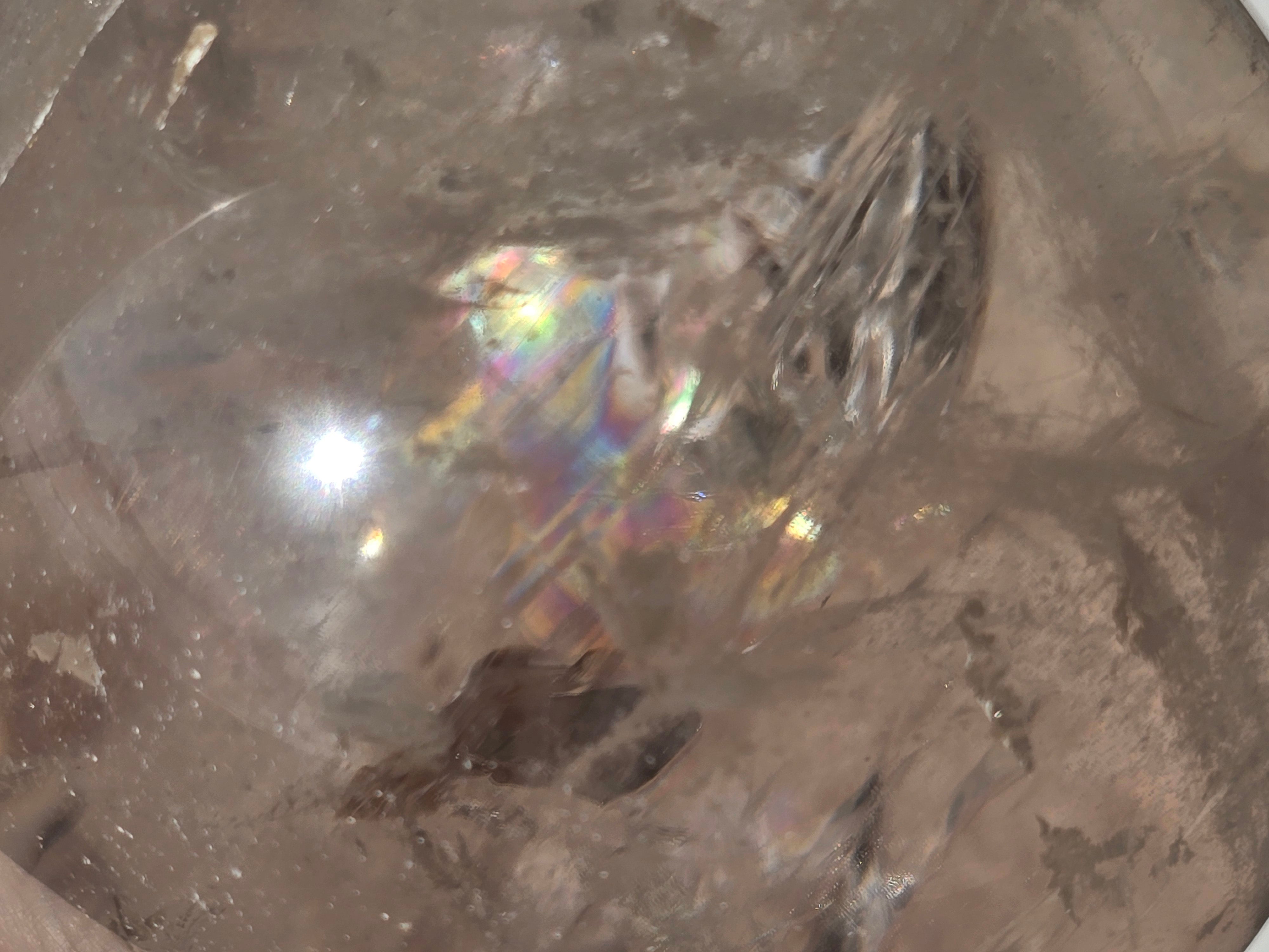 Smoky Quartz Crystal with rainbow inclusions 100 mm