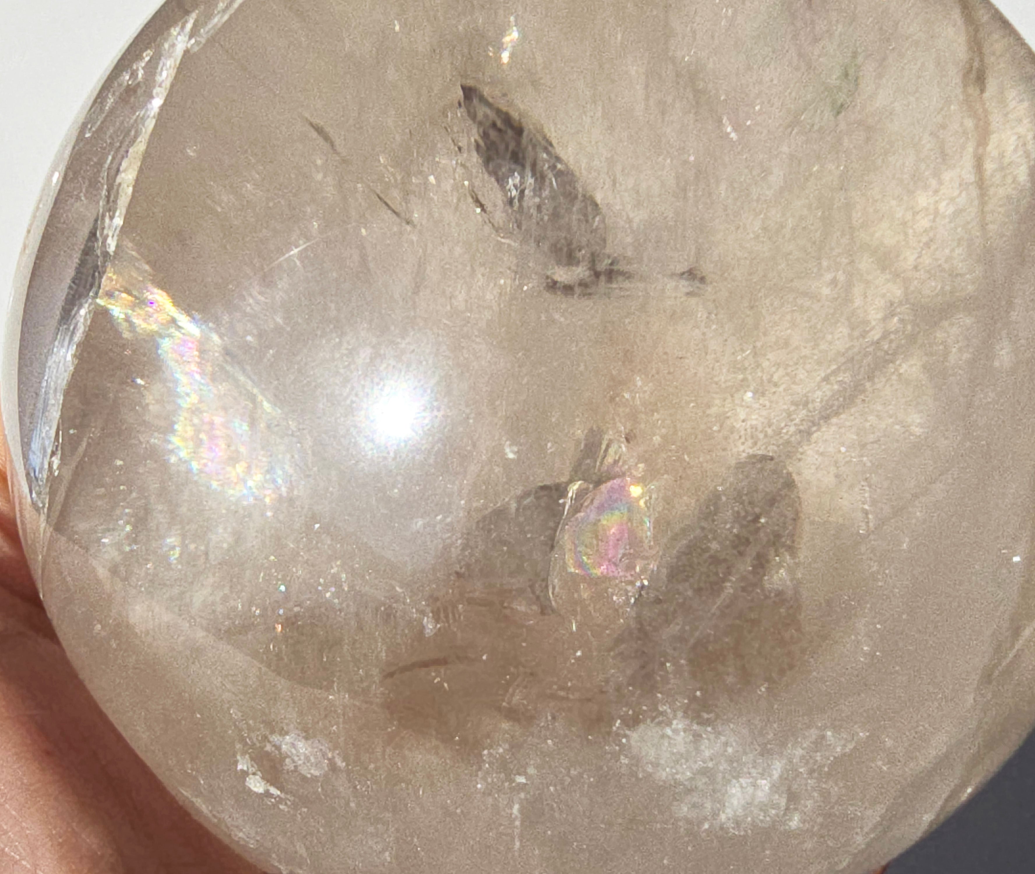 Smoky Quartz Crystal with rainbow inclusions 100 mm