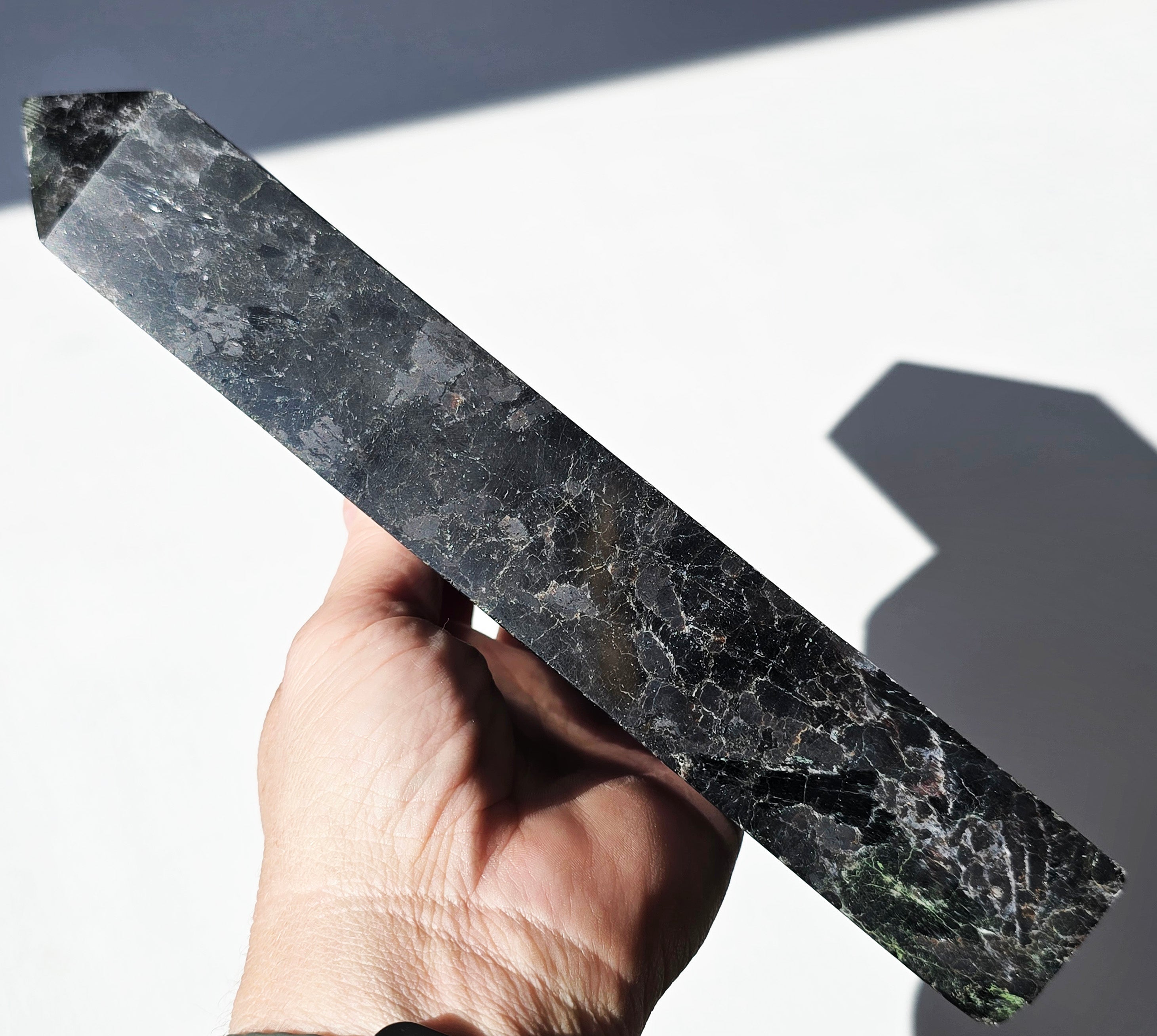 LARGE Arfvedsonite Stone Tower, CRYSTAL SALE!