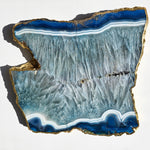 Blue Agate Plate with gold-plated edges