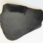 Black Agate plate serving plate, gold-plated edge SALE