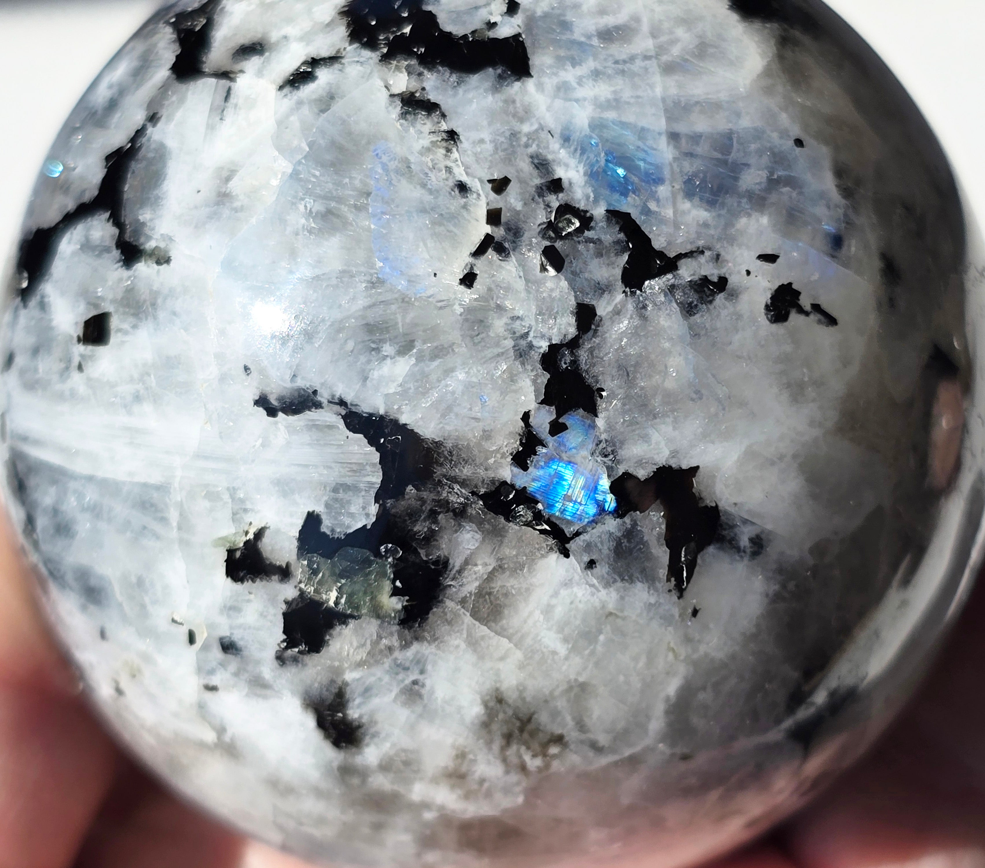 Flashy Moonstone Sphere 3"