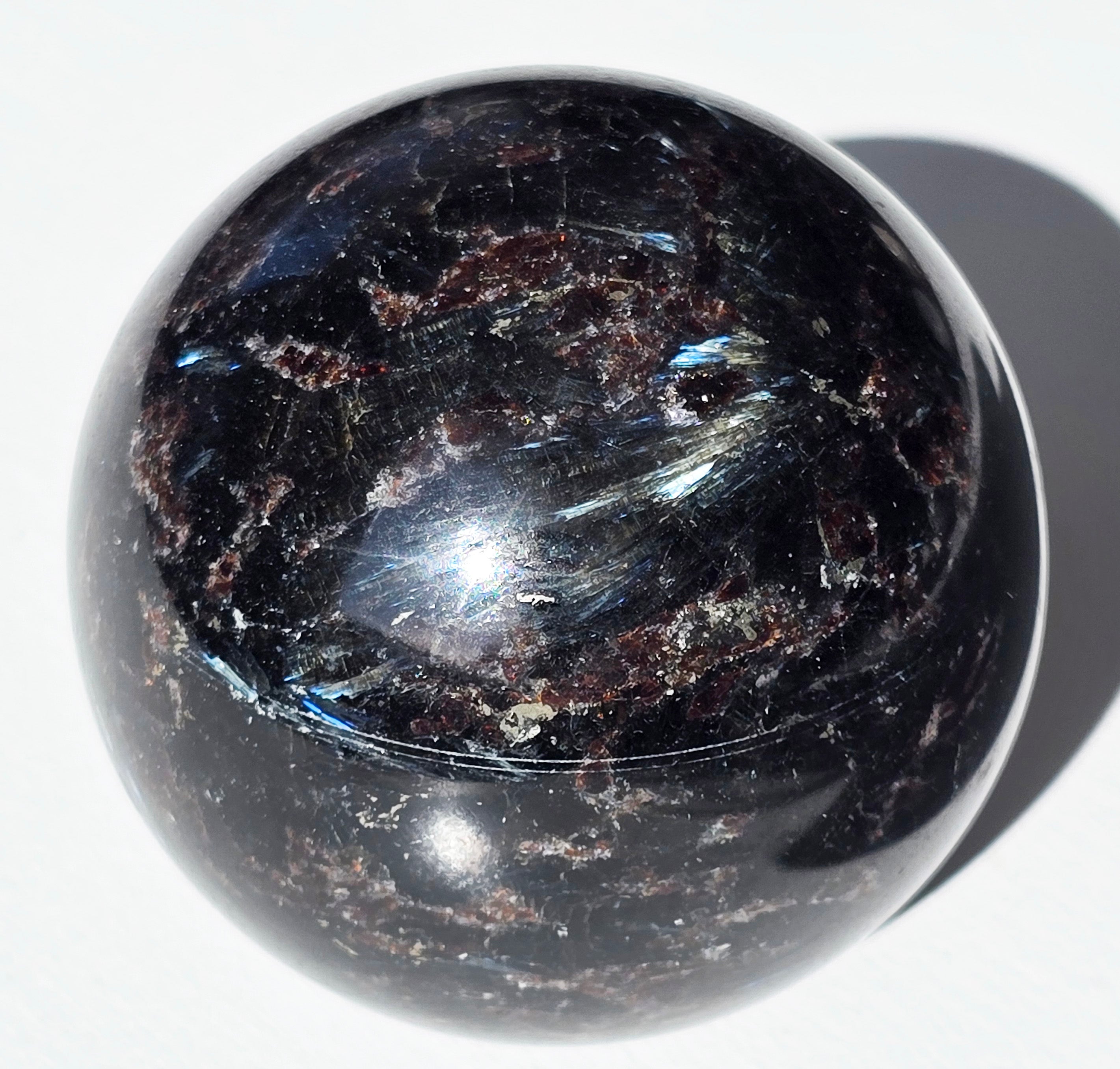 Flashy Arfvedsonite Sphere