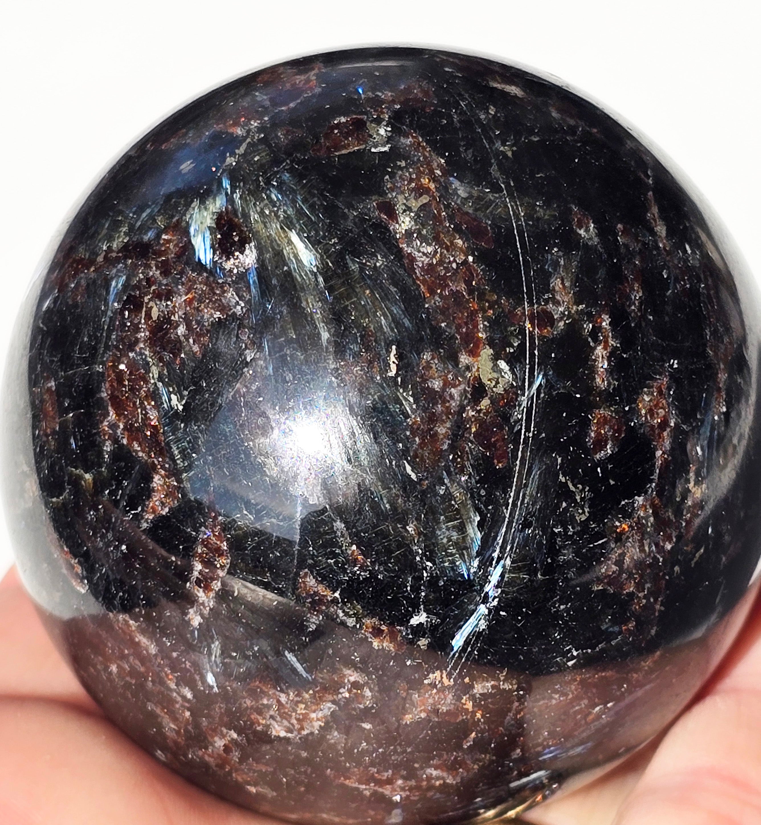 Flashy Arfvedsonite Sphere