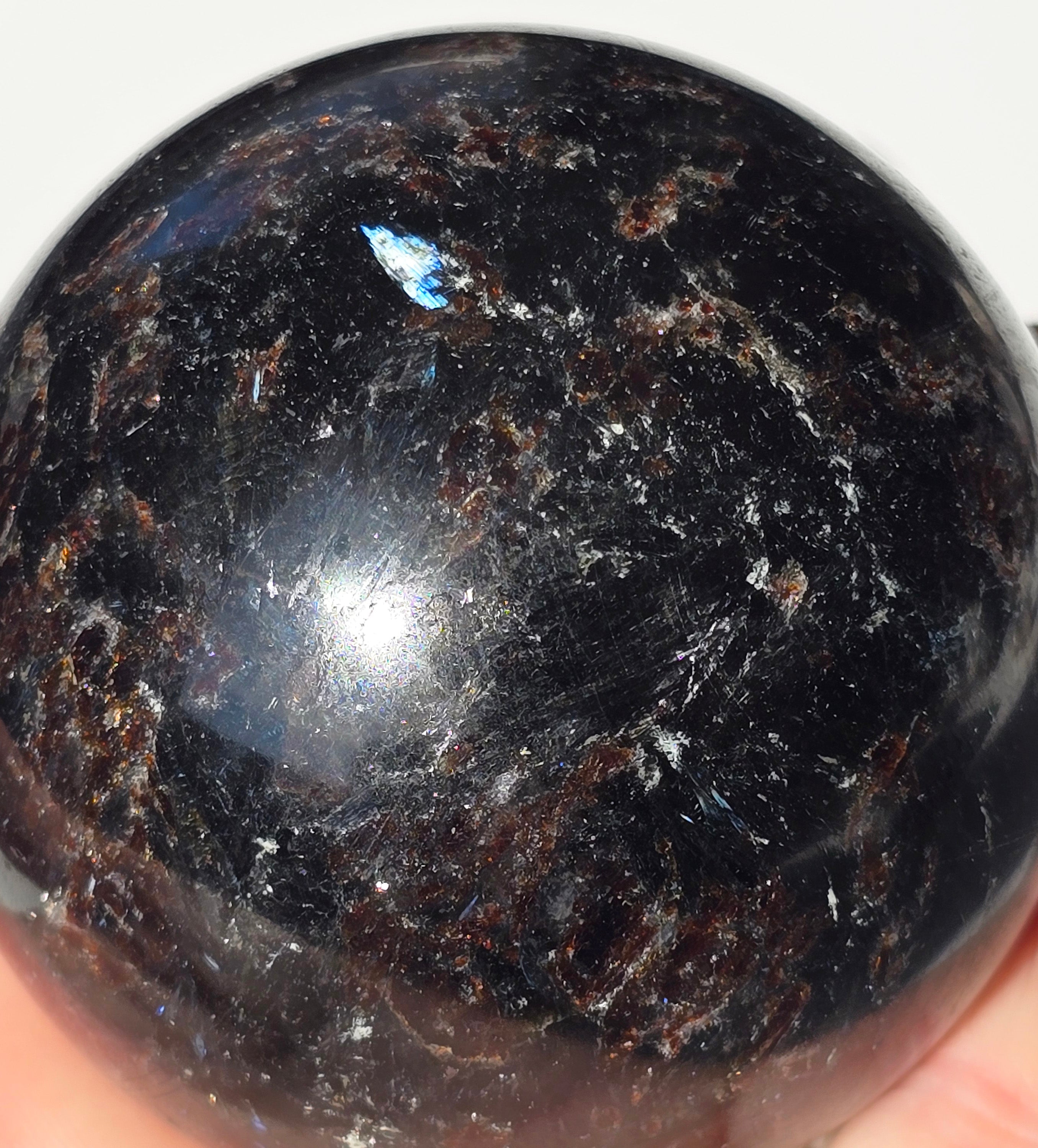 Flashy Arfvedsonite Sphere