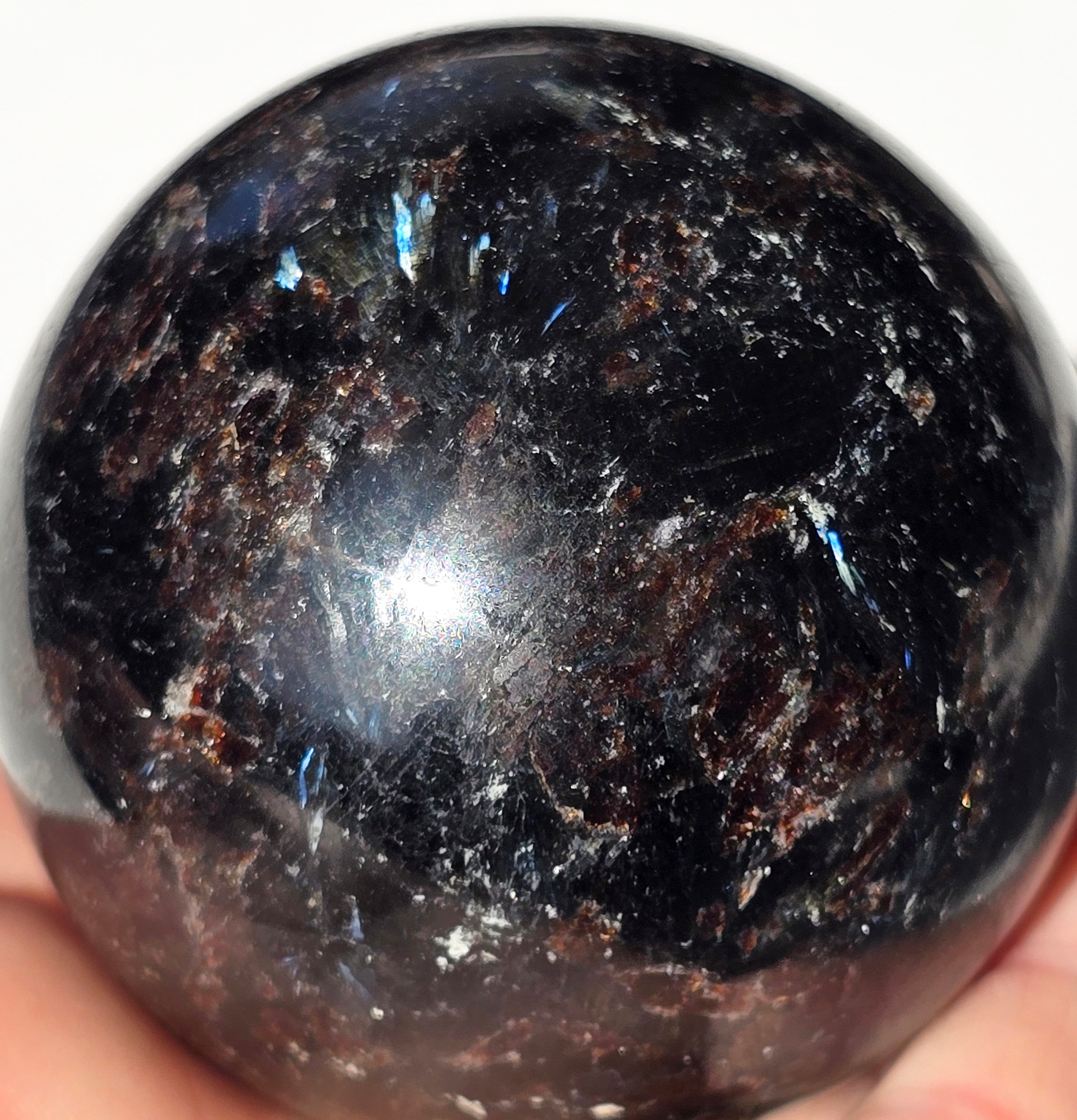 Flashy Arfvedsonite Sphere