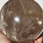 Smoky Quartz Sphere with rainbow inclusions