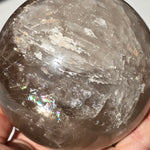 Smoky Quartz Sphere with rainbow inclusions