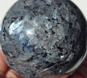 Larvikite Sphere Flashy 73 mm