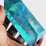 Aqua Aura Quartz Crystal Tower