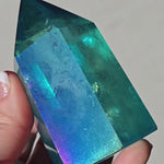 Aqua Aura Quartz Crystal Tower