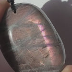 Purple Peach Labradorite Necklace with moonstone bead - adjustable