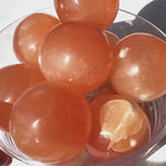 Orange Peach Selenite Spheres