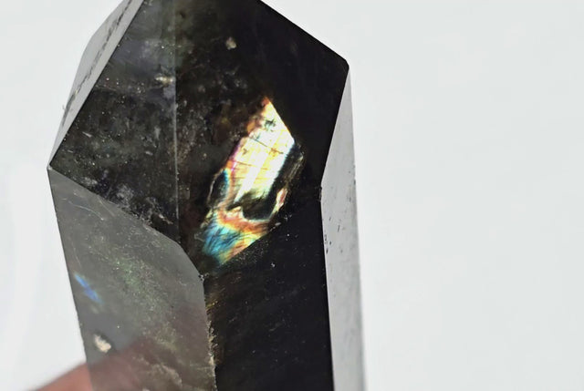 Labradorite Tower with rainbow inclusion