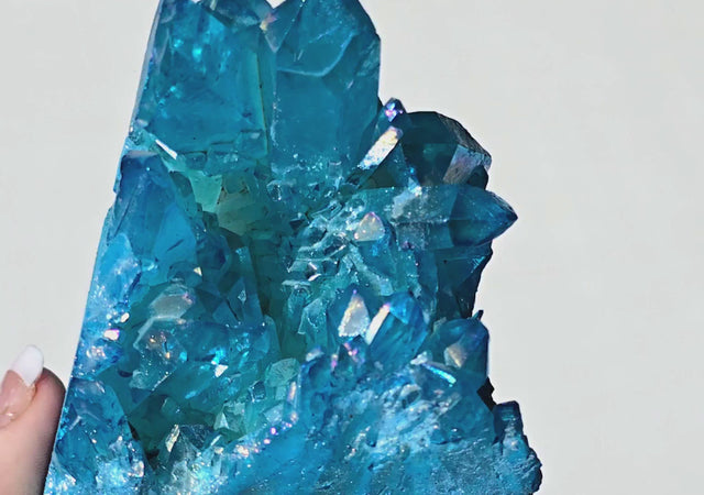 Aqua Aura Quartz Crystal Cluster