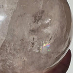 Smoky Quartz Sphere with rainbow inclusions 4"