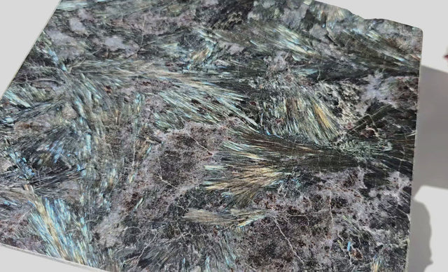 Flashy Arfvedsonite Plate, CRYSTAL SALE!