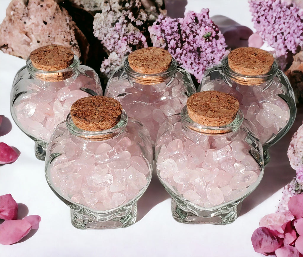 Rose Quartz heart bottle Bridesmaids gifts