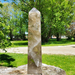 Smoky Quartz Tower - EXTRA LARGE with rainbows includions 19"