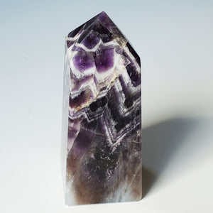 LARGE Chevron Amethyst Tower with rainbow inclusion