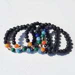 Chakra Bracelet with lava beads - Unisex