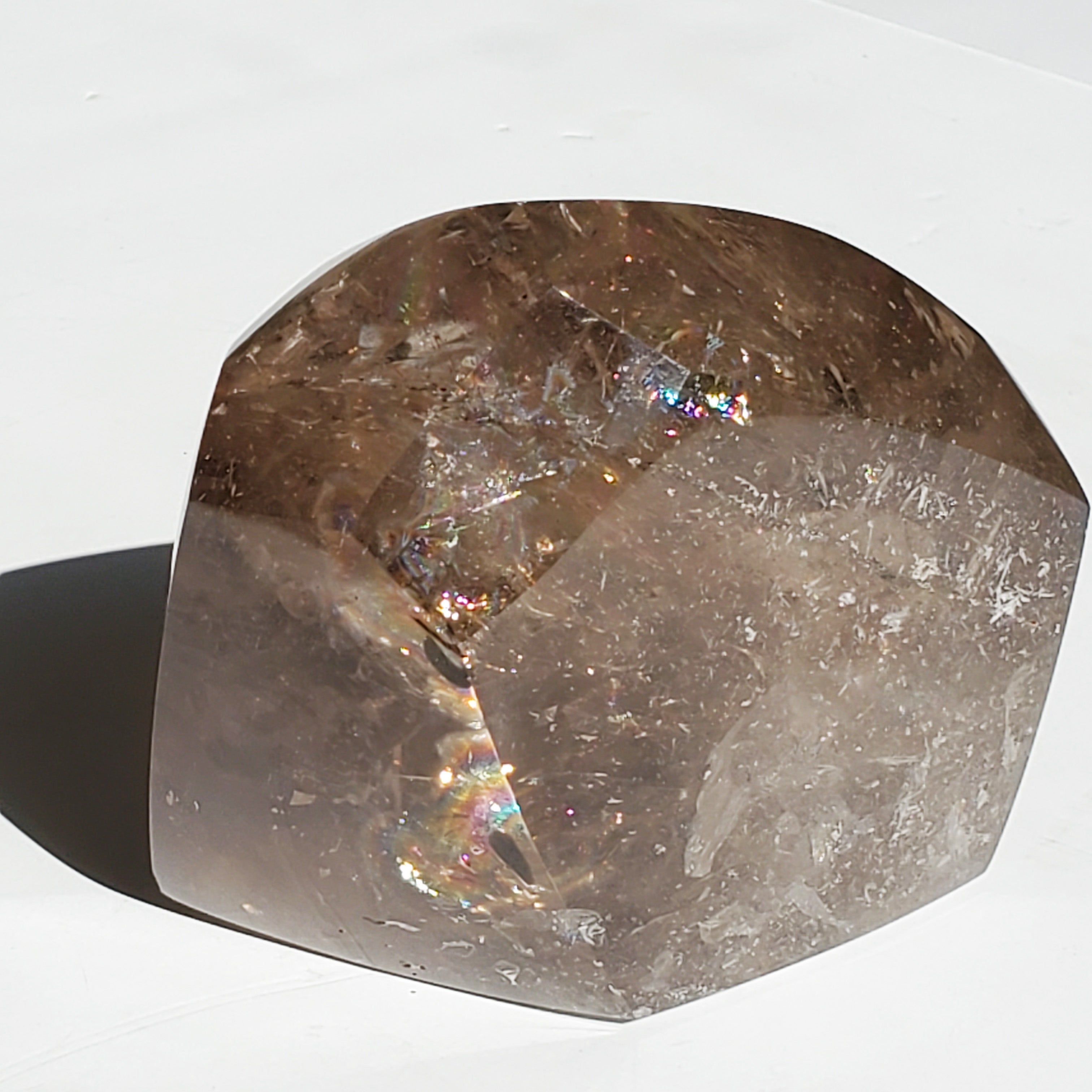 Smoky Quartz freeform with rainbows inclusions 1 lb 12.2 oz