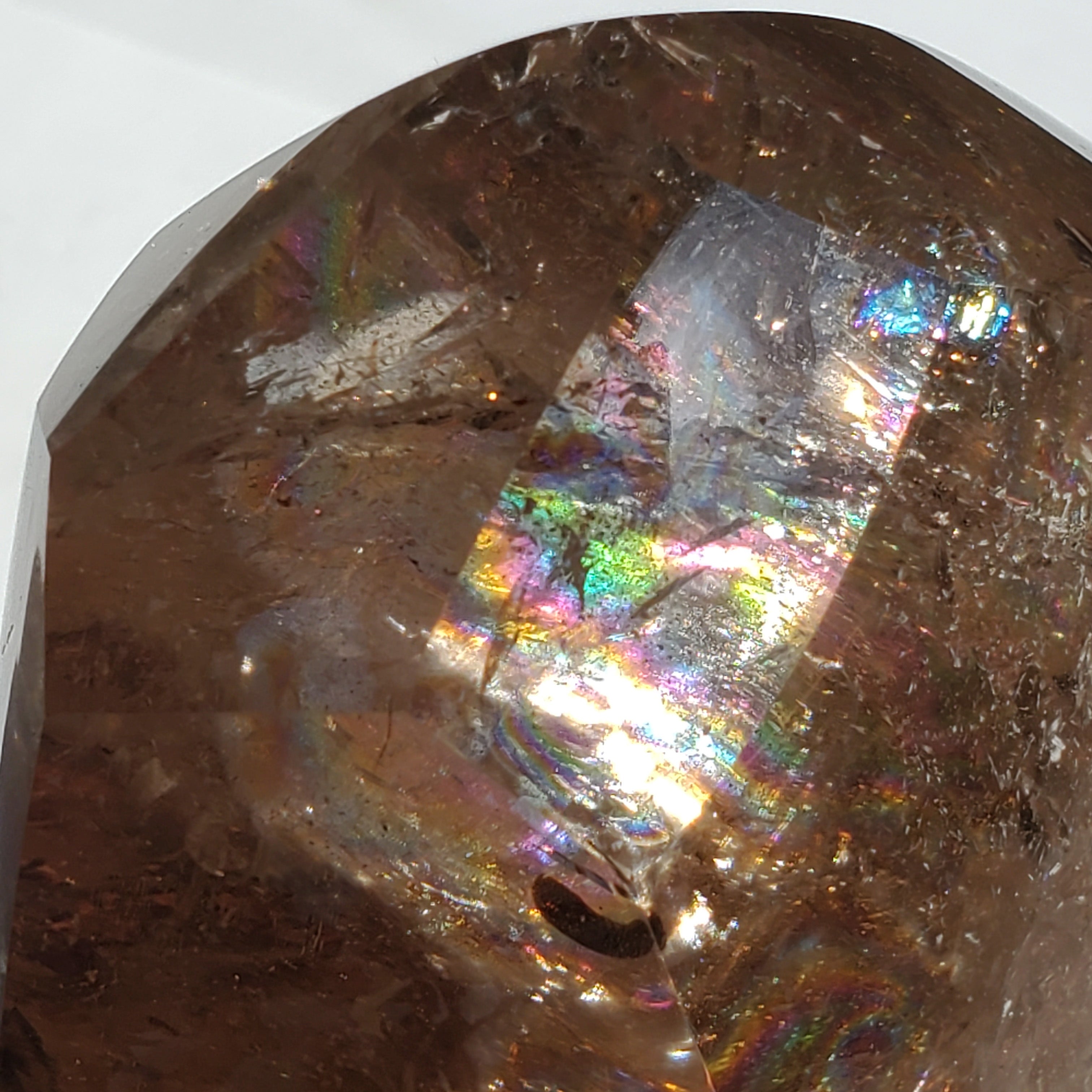 Smoky Quartz freeform with rainbows inclusions 1 lb 12.2 oz