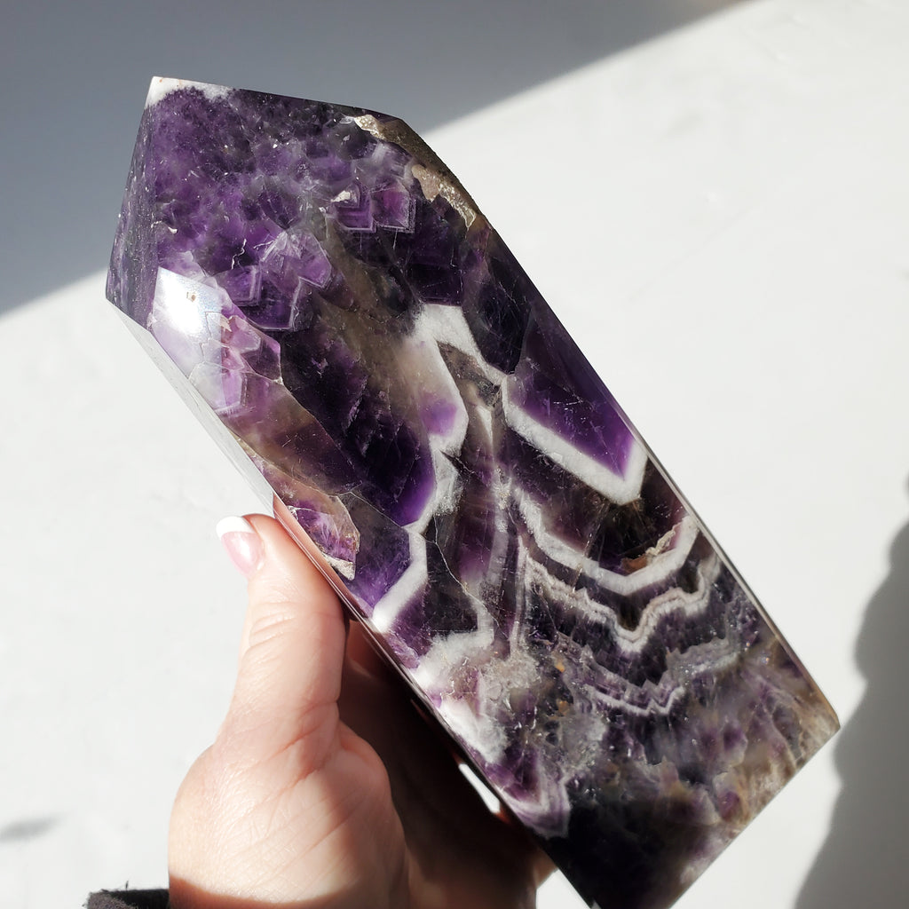 Chevron Amethyst Tower EXTRA LARGE 7 1/2"