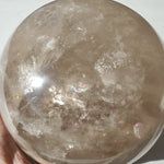 Smoky Quartz Sphere with rainbows 6 5/8"