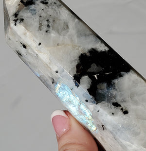 Moonstone Tower with peach flash 5 3/4"