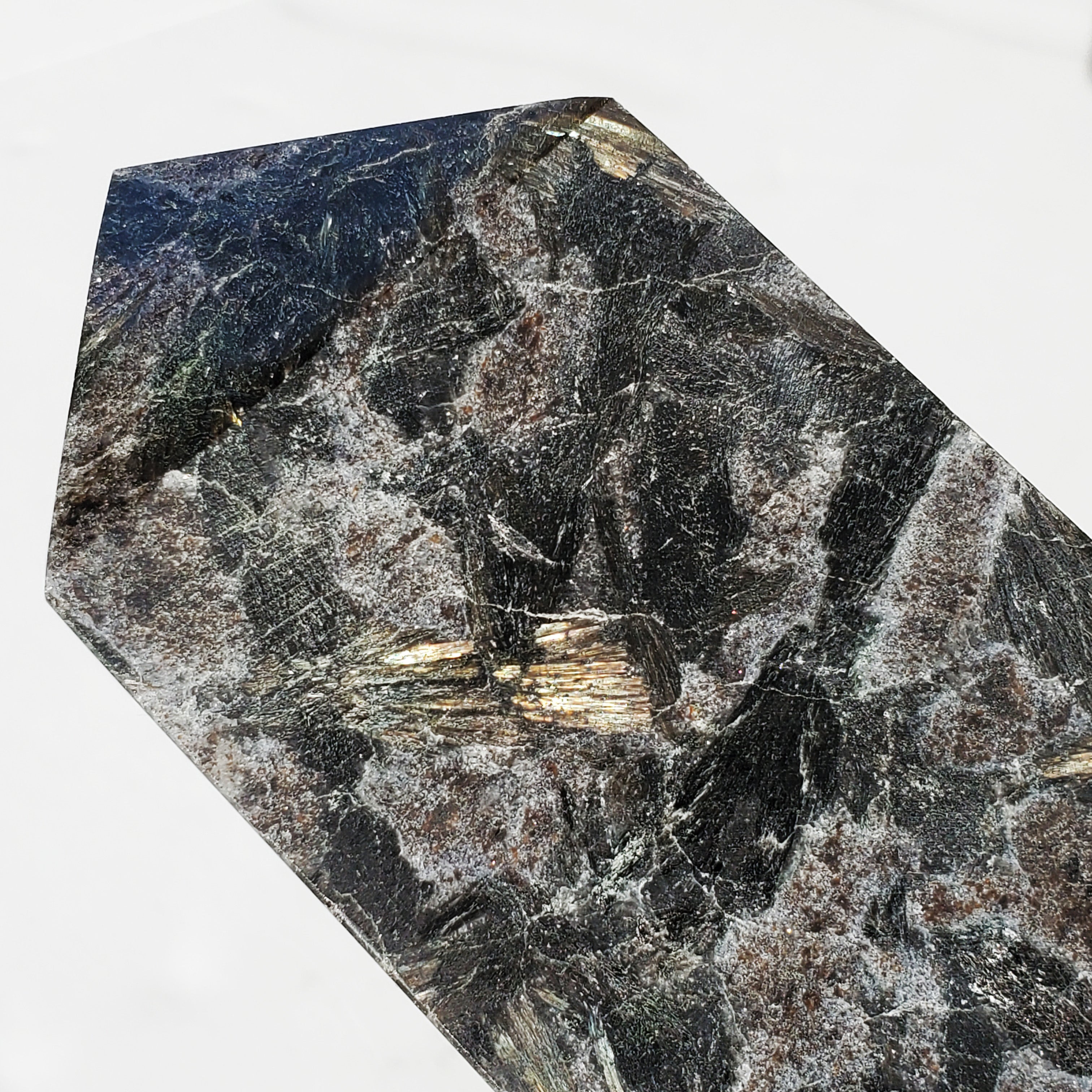 LARGE Arfvedsonite Crystal Stone Tower - Point 2 lb 3.4 oz / 9 3/8"