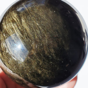 Gold Sheen Obsidan Sphere Scrying Crystal Ball