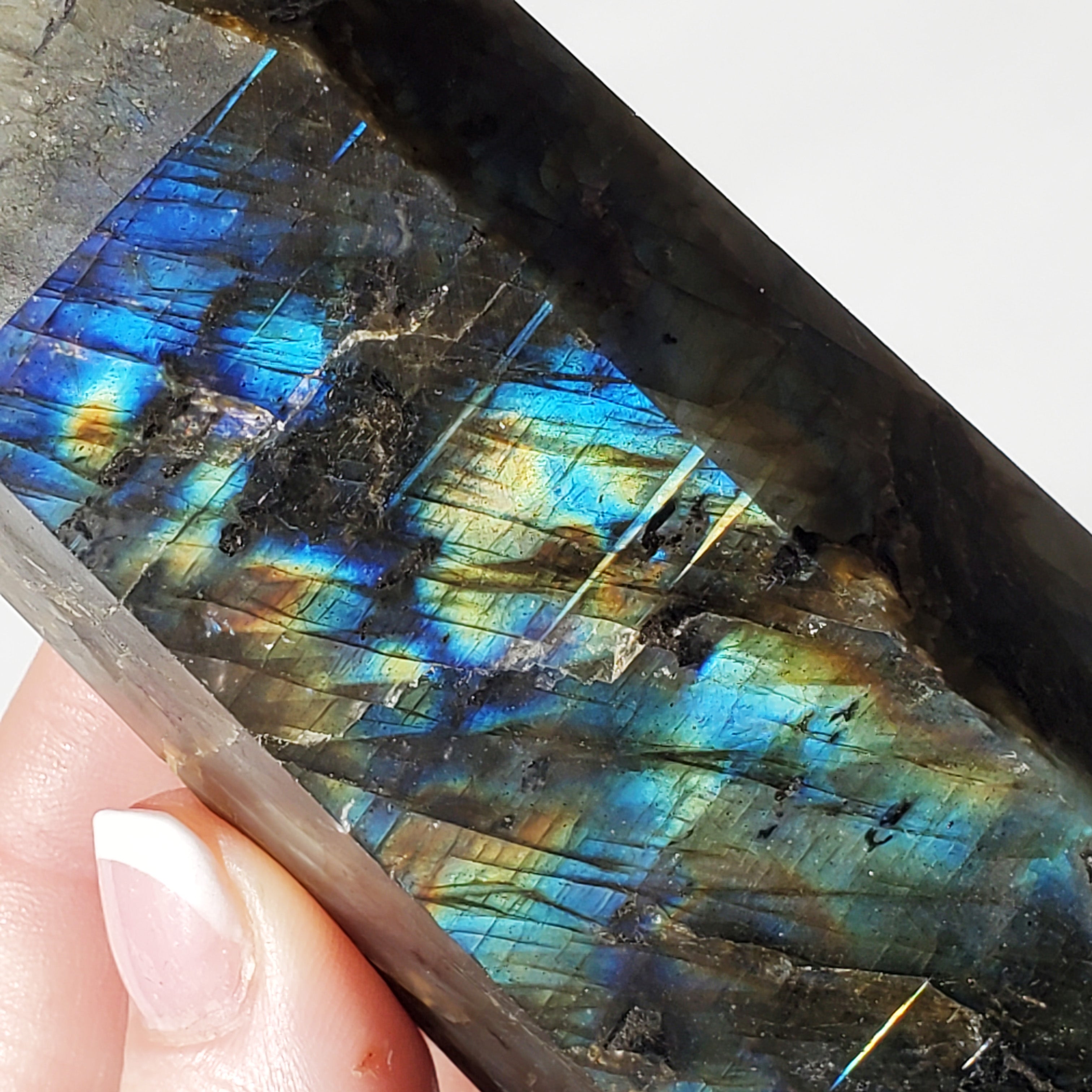 Flashy Labradorite Tower Crystal Point 5"