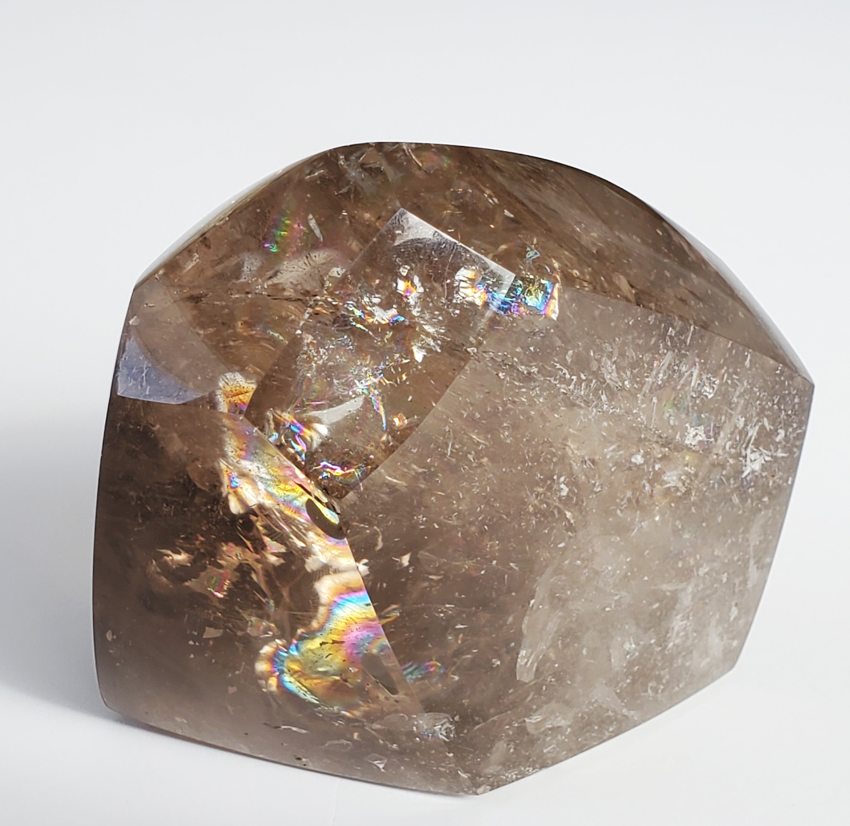 Smoky Quartz freeform with rainbows inclusions 1 lb 12.2 oz