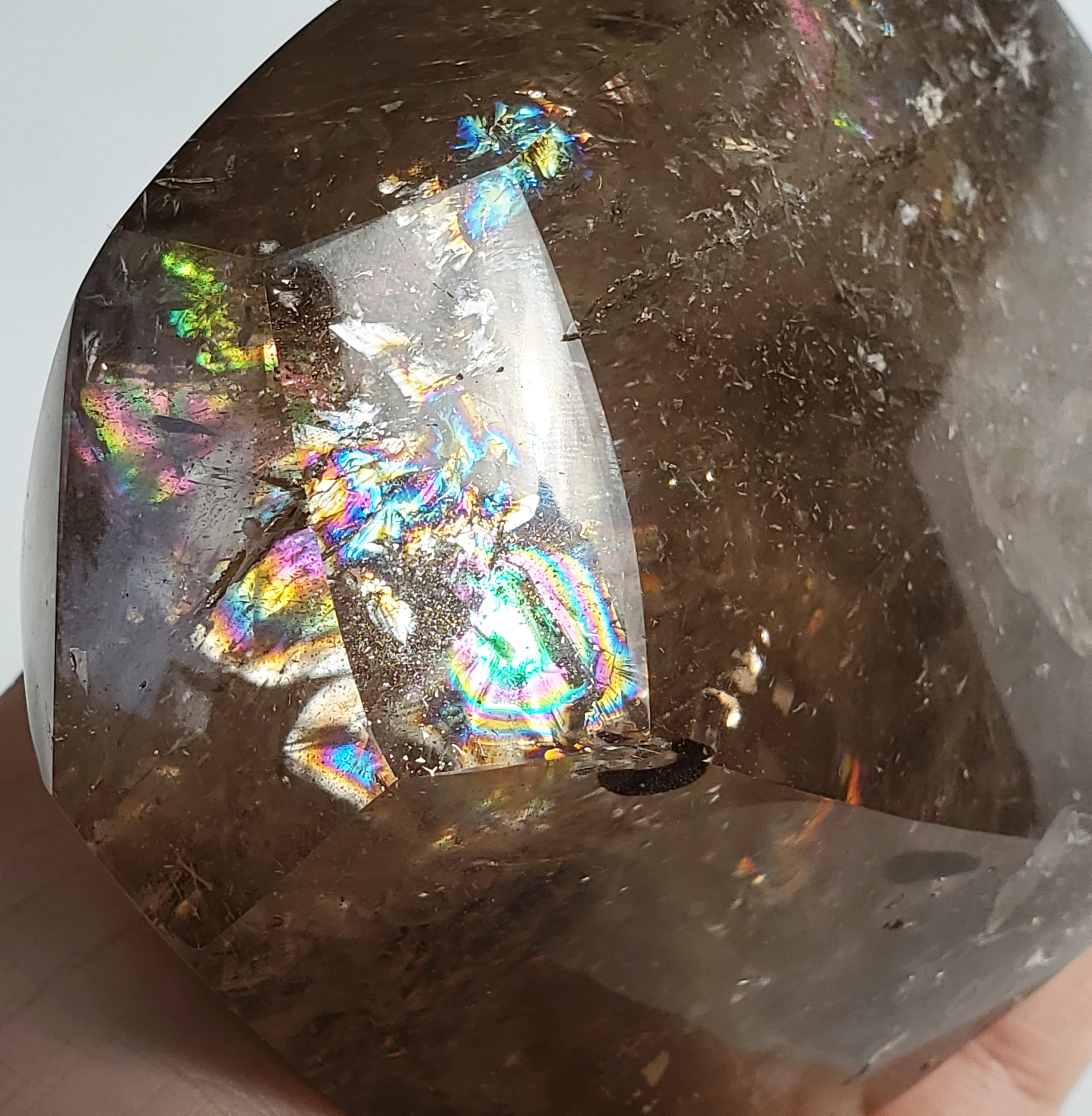 Smoky Quartz freeform with rainbows inclusions 1 lb 12.2 oz