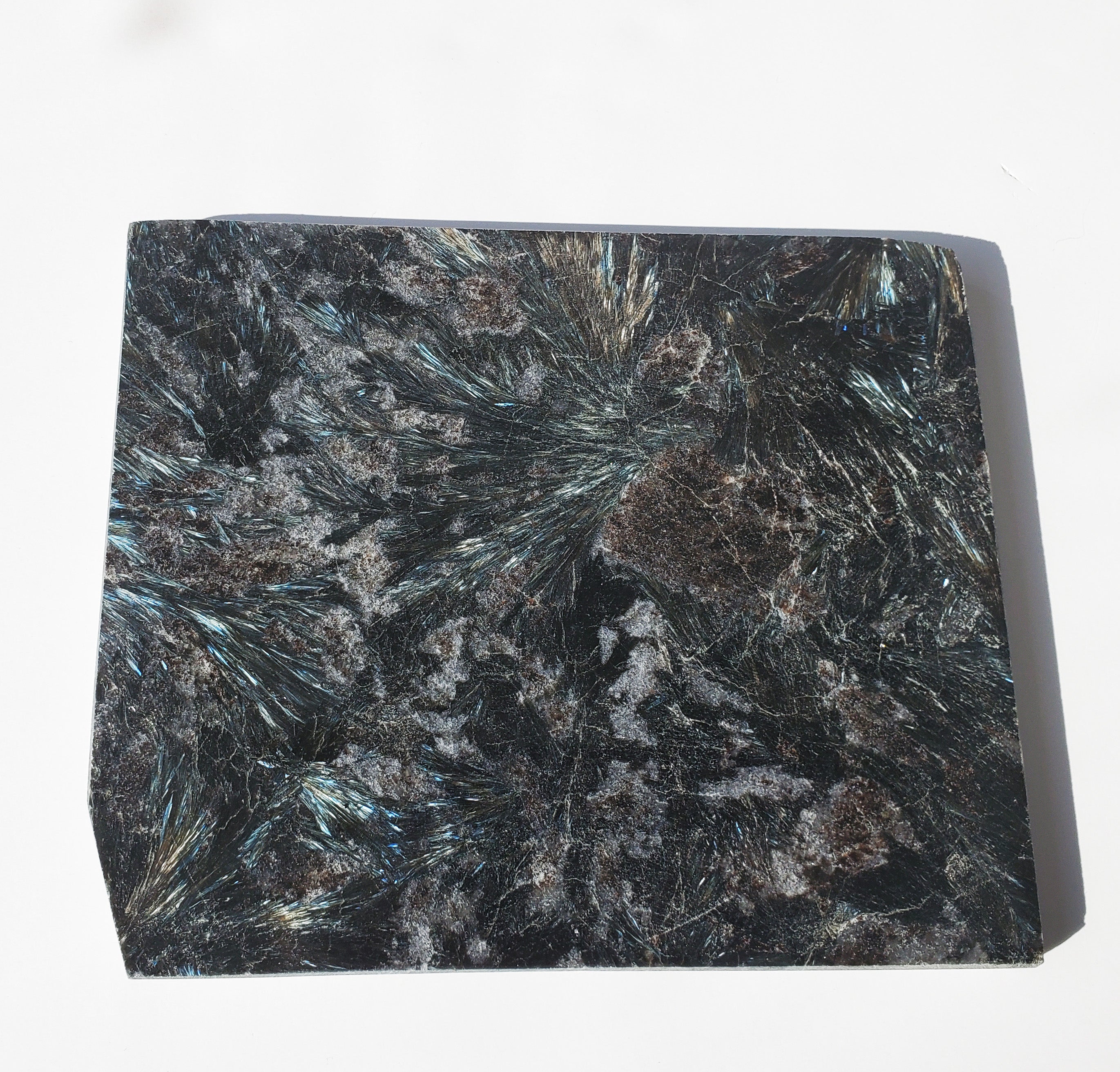 Arfvedsonite stone mineral slab - plate - very flashy