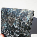 Flashy Arfvedsonite stone with garnet mineral slab / plate