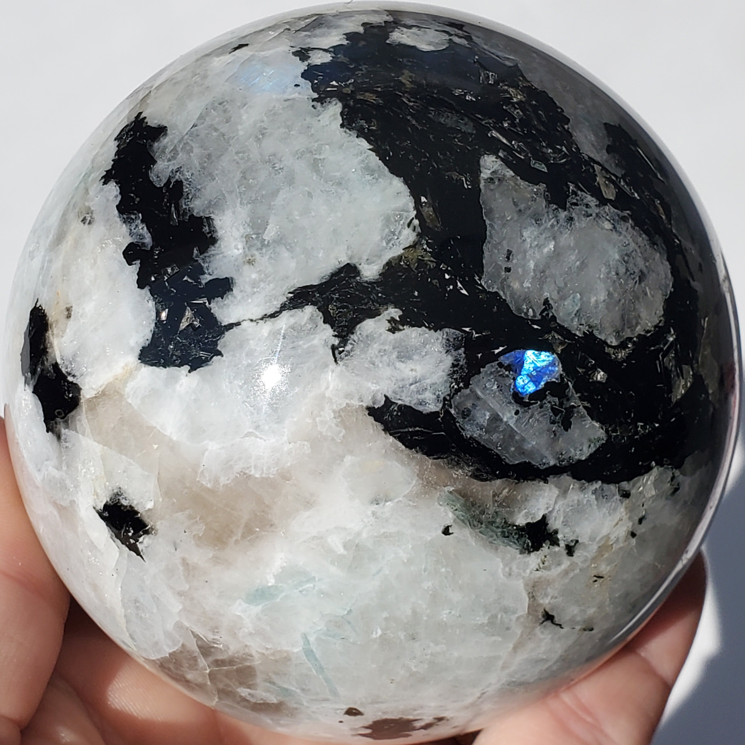 Moonstone Sphere LARGE Flashy 2 lb