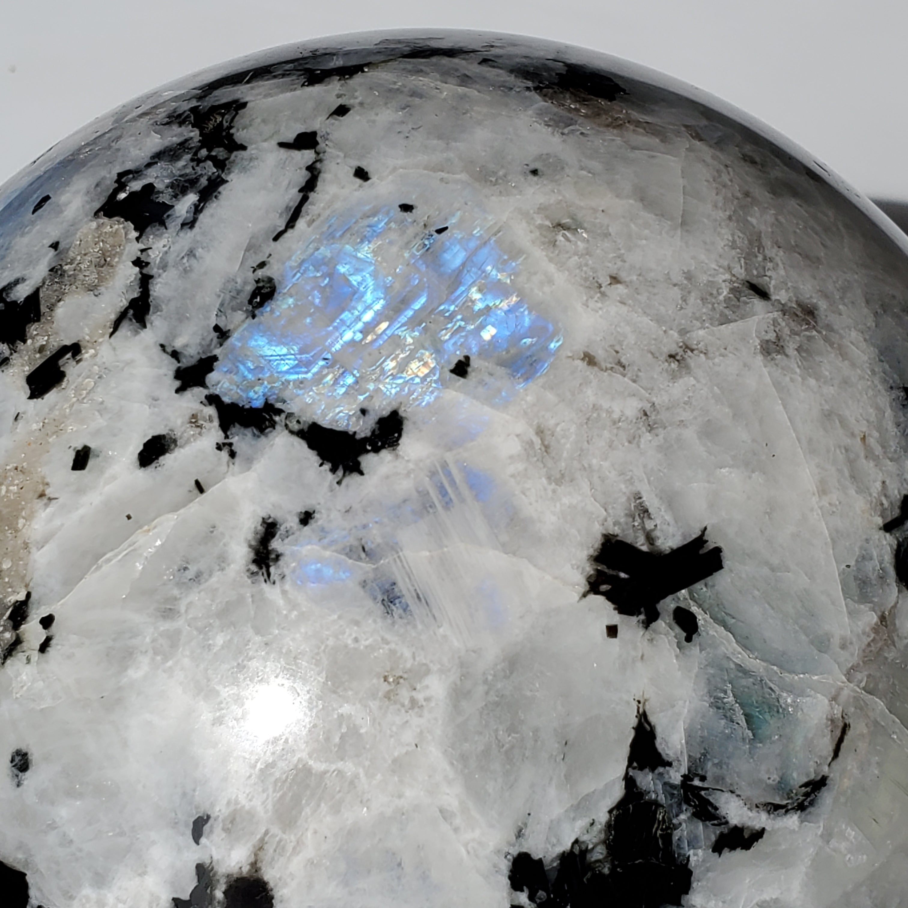 Moonstone Sphere Extra Large with rainbow inclusions