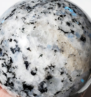 Large Moonstone Sphere with rainbow inclusions