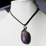 Purple Labradorite necklace with moonstone bead