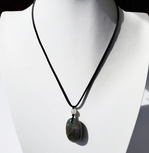 Purple Labradorite necklace with moonstone bead