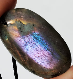 Purple Labradorite necklace with moonstone bead